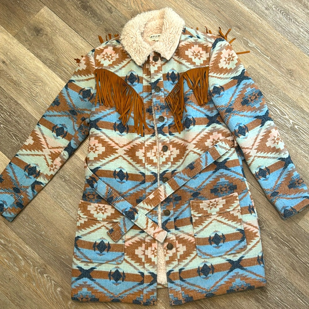 Fur lined western coat